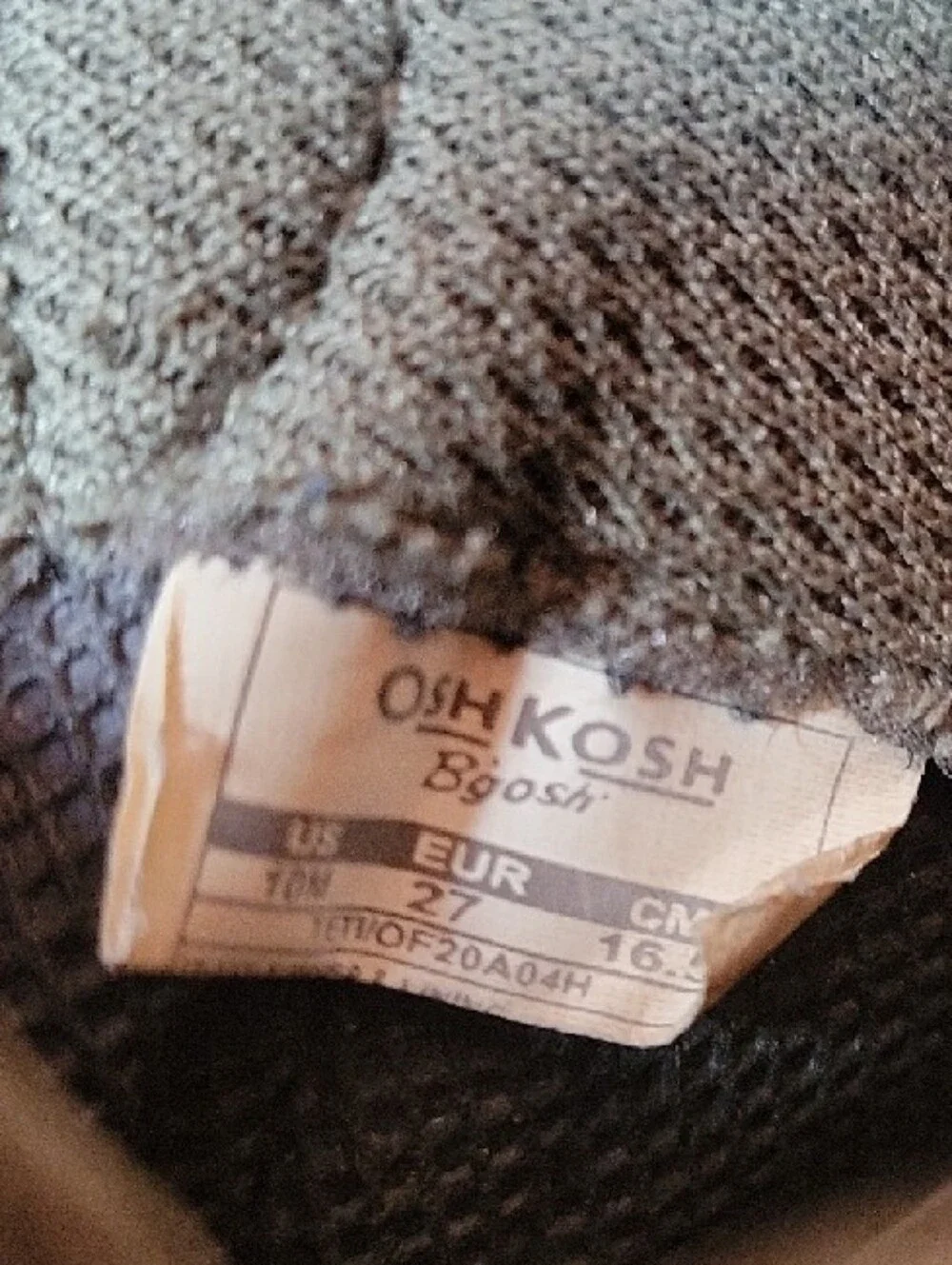 OshKosh B'Gosh Washable Shoes Size 10 M Green & Gray